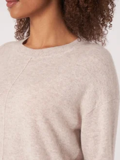 Lassiger Bio-Kaschmir-Pullover Mit Geknopftem Rucken