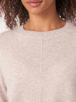 Lassiger Bio-Kaschmir-Pullover Mit Geknopftem Rucken