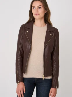 Leder-Bikerjacke