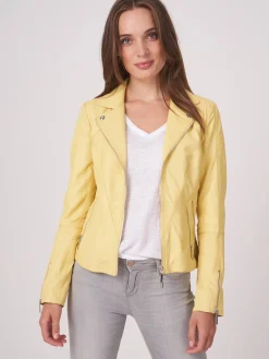 Leder-Bikerjacke