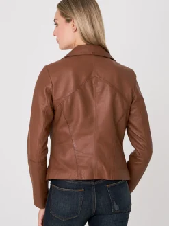 Leder-Bikerjacke