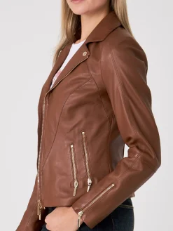 Leder-Bikerjacke