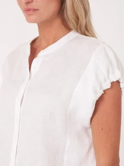 Leinenbluse Mit Kordelzug Am Armlocher