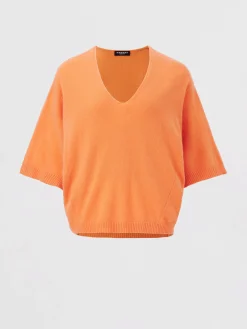 Locker Geschnittener Kaschmirpullover Mit Kurzen Fledermausarmeln