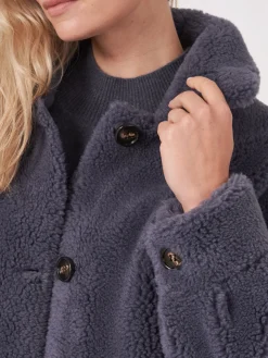 Mittellanger Faux Shearling Mäntel Mit Wendefunktion