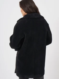 Mittellanger Faux Shearling Mäntel Mit Wendefunktion
