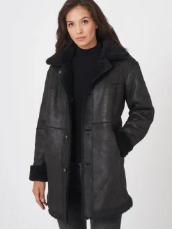 Mittellanger Faux Shearling Mäntel Mit Wendefunktion
