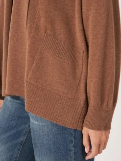 Offene Kaschmir-Strickjacke Mit Schalkragen Und Taschen