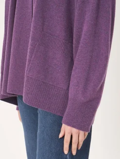Offene Kaschmir-Strickjacke Mit Schalkragen Und Taschen