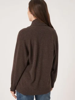 Offene Kaschmir-Strickjacke Mit Schalkragen Und Taschen