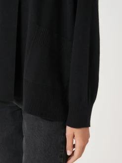 Offene Kaschmir-Strickjacke Mit Schalkragen Und Taschen