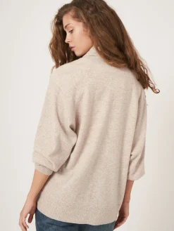 Offene Kaschmir-Strickjacke Mit Schalkragen Und Taschen