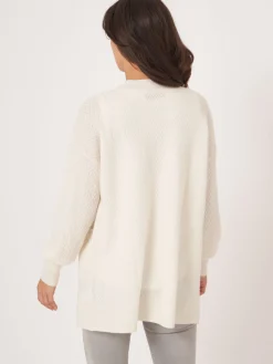 Offene Strickjacke Aus Bio-Kaschmir Mit Feinem Zopfstrickmuster