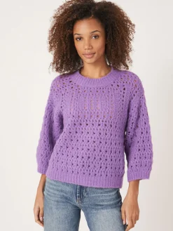 Offener Ajour-Strickpulli