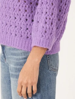 Offener Ajour-Strickpulli