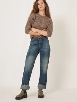 Offener Ajour-Strickpulli