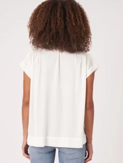 Oversized Geknopftes Blusentop Aus Seide