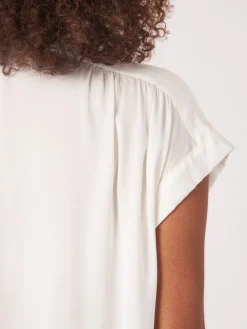 Oversized Geknopftes Blusentop Aus Seide