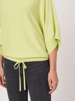 Poncho-Pullover Aus Baumwollmischung Mit Kordelzug