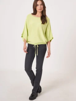 Poncho-Pullover Aus Baumwollmischung Mit Kordelzug