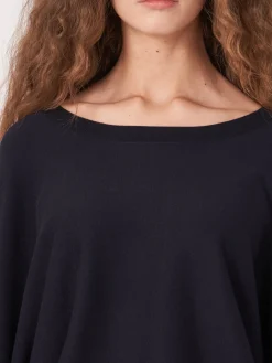Poncho-Pullover Aus Baumwollmischung Mit Kordelzug