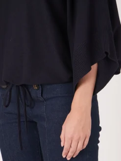 Poncho-Pullover Aus Baumwollmischung Mit Kordelzug