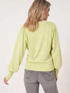 Pullover Aus Baumwollmischung Mit Puffarmeln