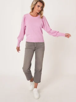 Pullover Aus Baumwollmischung Mit Puffarmeln
