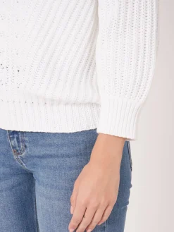 Pullover Aus Größem Rippenstrick Mit Kurzen Puffarmeln