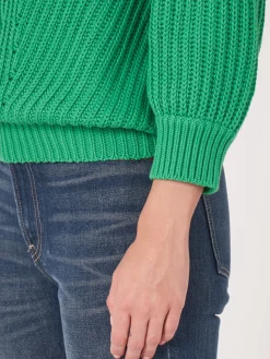 Pullover Aus Größem Rippenstrick Mit Kurzen Puffarmeln
