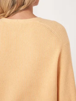 Pullover Aus Kaschmir-Baumwollmischung Mit Feiner Rippstruktur