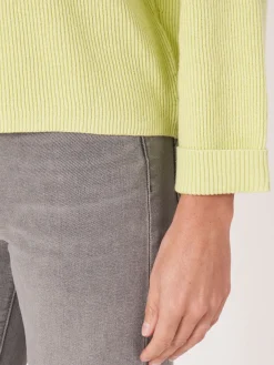 Pullover Aus Kaschmir-Baumwollmischung Mit Feiner Rippstruktur