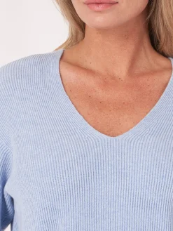 Pullover Aus Kaschmir-Baumwollmischung Mit Feiner Rippstruktur