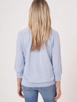 Pullover Aus Kaschmir-Seide Mit Ellbogenarmeln