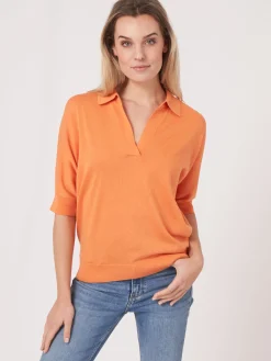 Pullover Mit Polokragen Aus Baumwollmischung