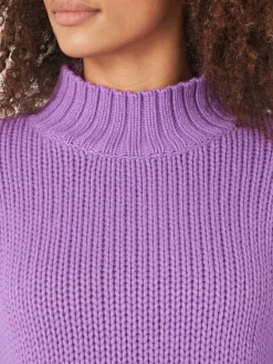 Pullover Mit Stehkragen Mit Geripptem Saum Und Strick-Details