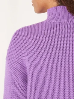 Pullover Mit Stehkragen Mit Geripptem Saum Und Strick-Details