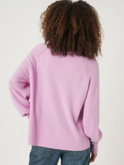 Raglan-Pullover Aus Kaschmir Mit Hochgeripptem Saum Und Seitenschlitz