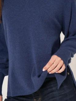 Raglan-Pullover Aus Kaschmir Mit Hochgeripptem Saum Und Seitenschlitz
