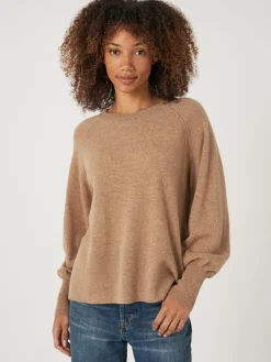 Raglan-Pullover Aus Kaschmir Mit Hochgeripptem Saum Und Seitenschlitz