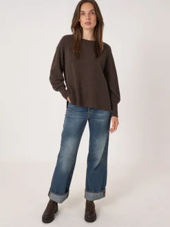 Raglan-Pullover Aus Kaschmir Mit Hochgeripptem Saum Und Seitenschlitz