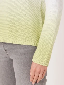 Rippenstrickpullover Aus Reiner Baumwolle Mit Dip-Dye-Druck