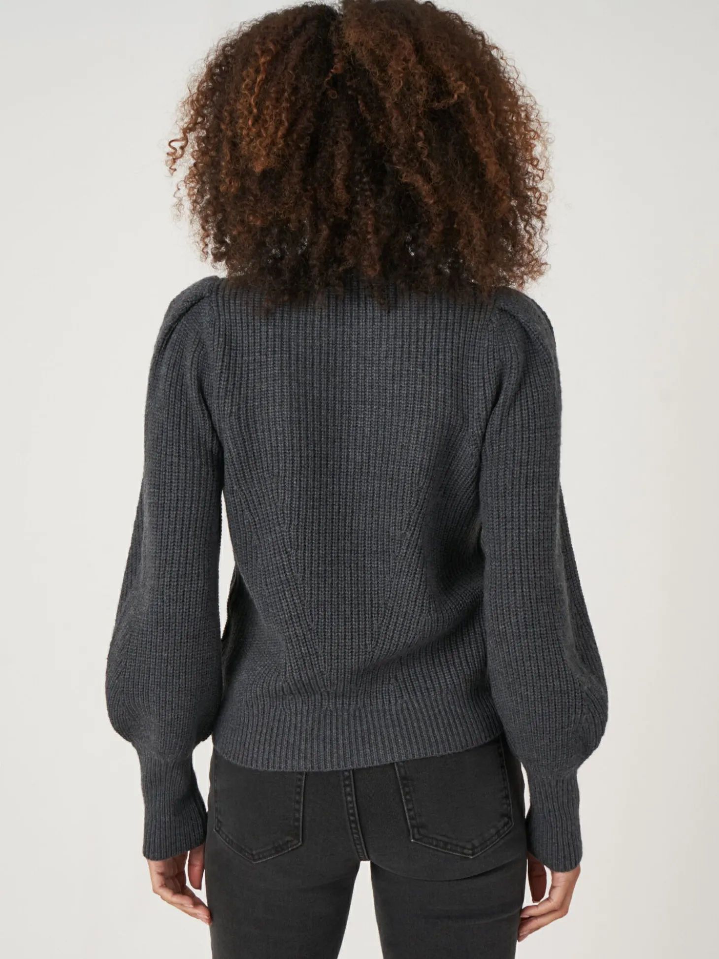 Rippstrick-Pullover Aus Merinowolle Mit Plissierten Schultern