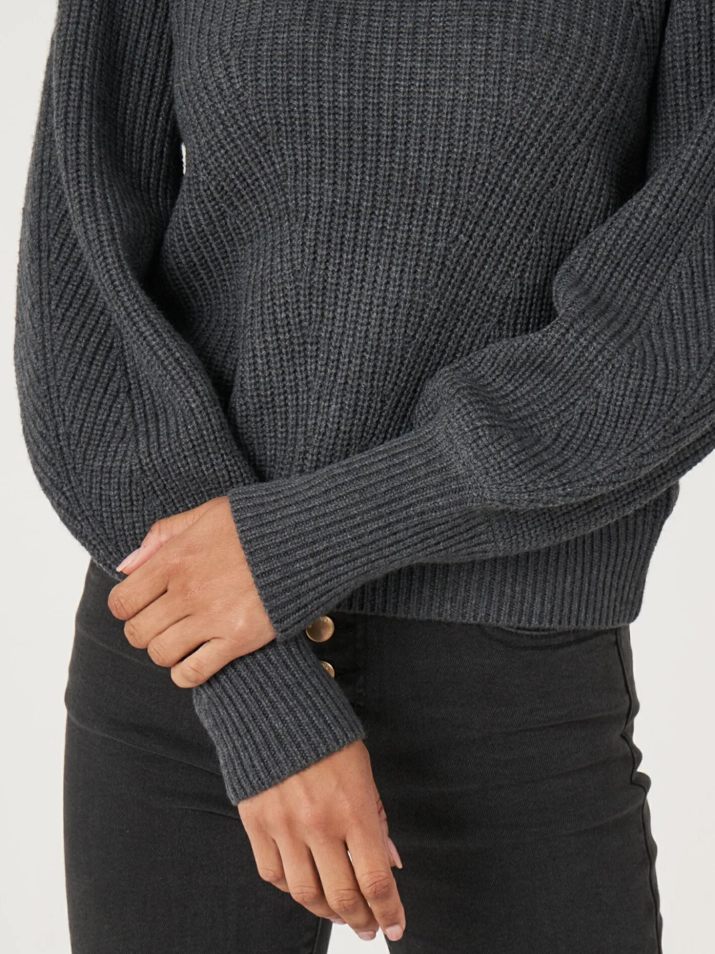 Rippstrick-Pullover Aus Merinowolle Mit Plissierten Schultern