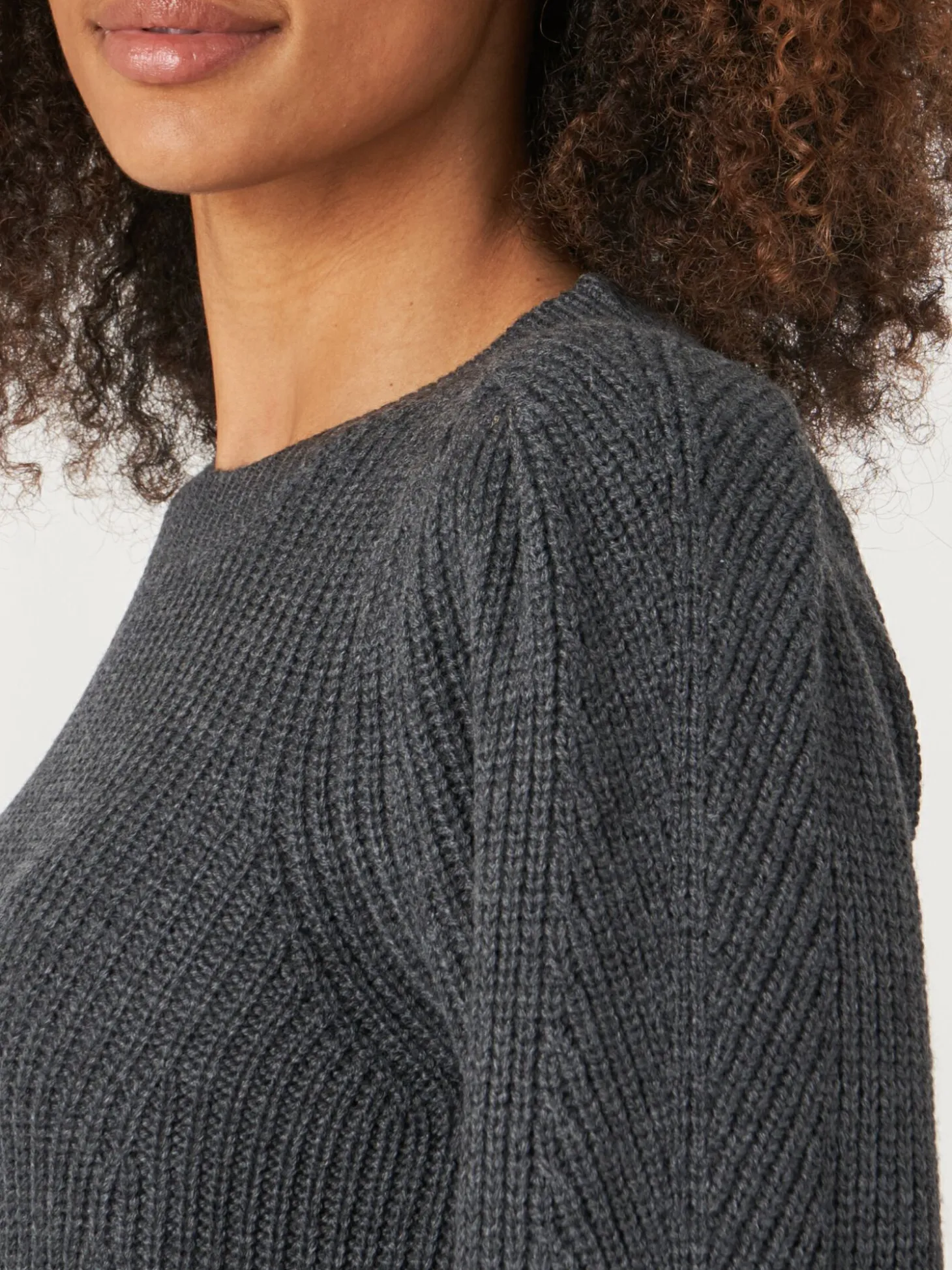 Rippstrick-Pullover Aus Merinowolle Mit Plissierten Schultern