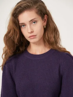 Rippstrick-Pullover Aus Merinowolle Mit Plissierten Schultern