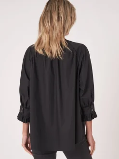 Ruschenbluse Aus Reiner Baumwolle