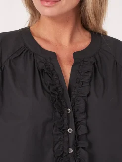 Ruschenbluse Aus Reiner Baumwolle