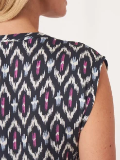 Seidentop Mit Ikat-Print
