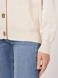 Strickjacke Aus Baumwollmischung Mit Knopfen Und Taschen
